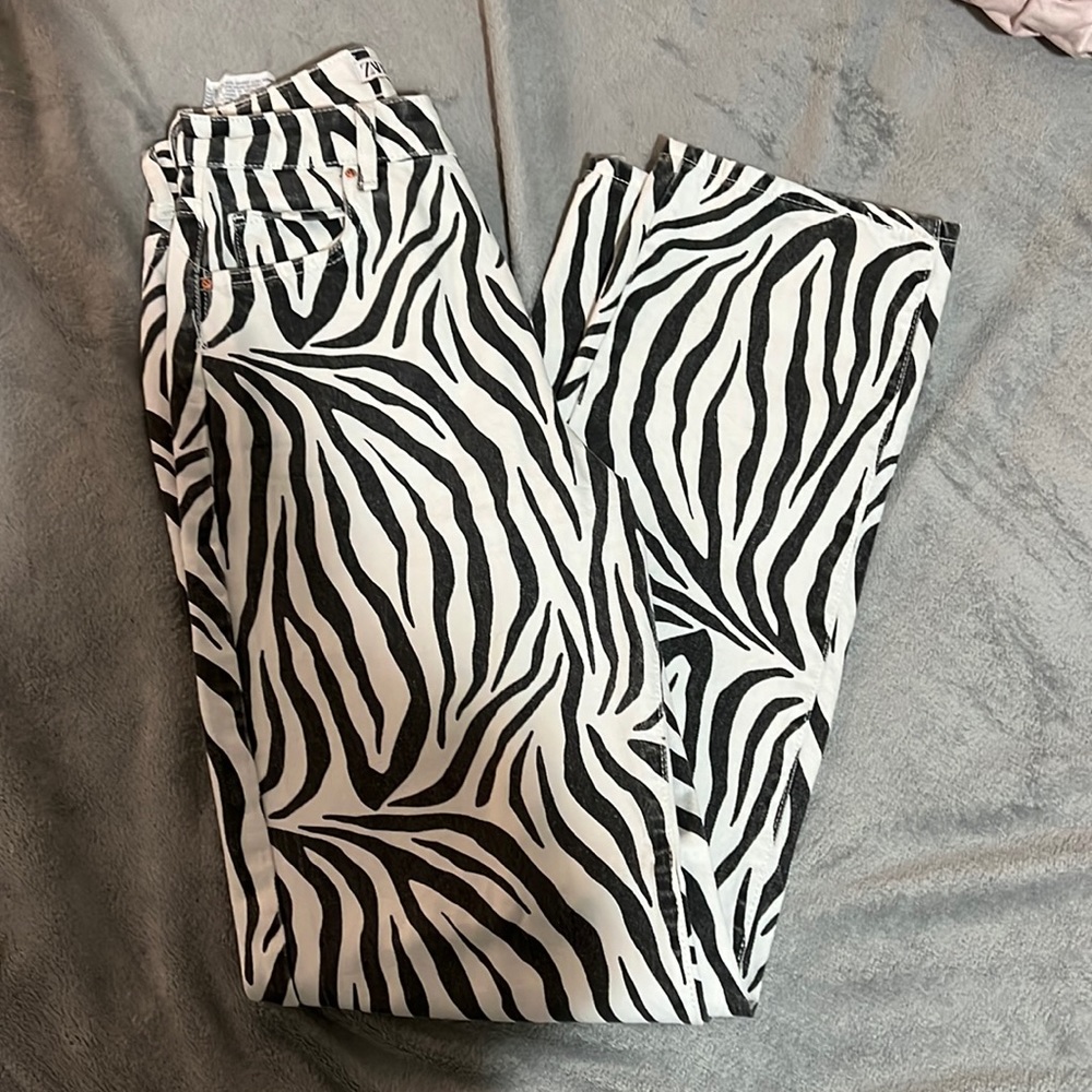 Zara zebra pants